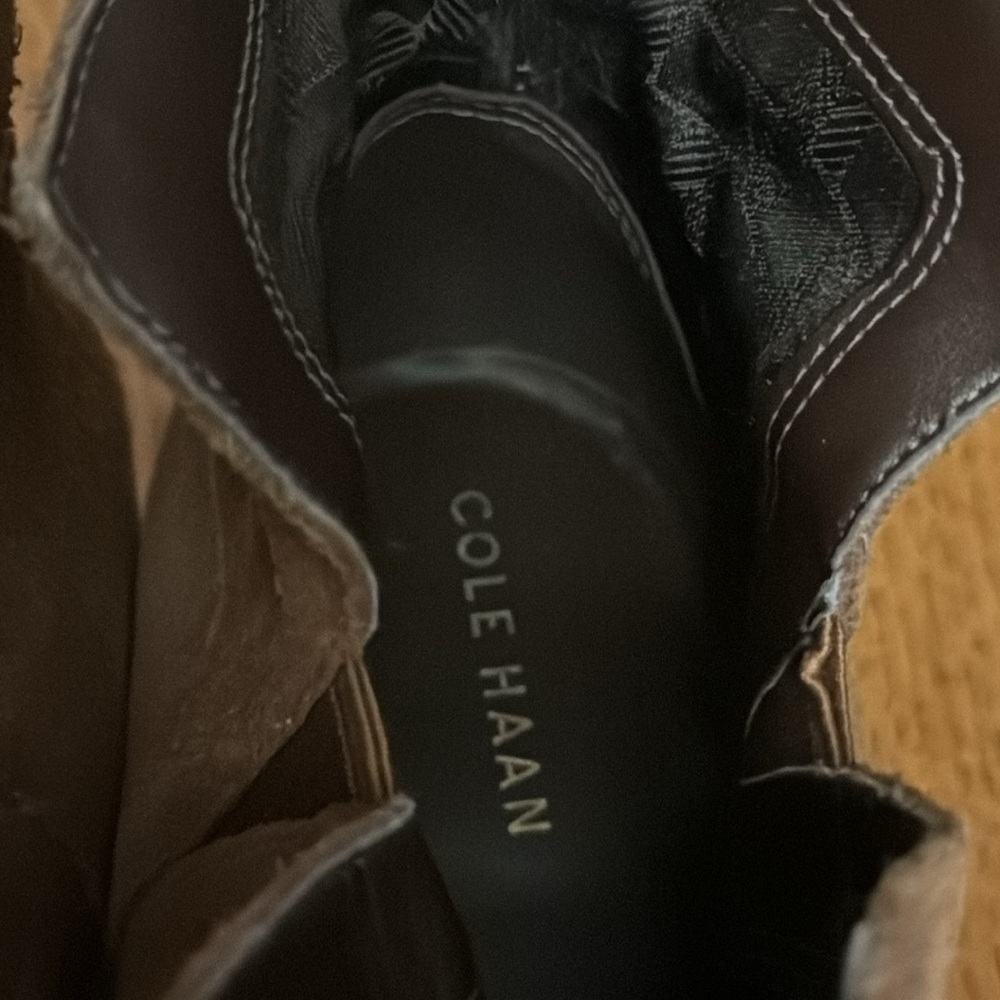 COLE HAAN Brown Mahogany Suede Alayna Slouch Booties, Womens Size 10 - Picture 5 of 9